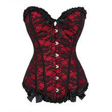 Load image into Gallery viewer, Women Boned Lace Up Back Bustier Top Corset Sexy Bodysuit