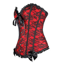 Load image into Gallery viewer, Women Boned Lace Up Back Bustier Top Corset Sexy Bodysuit