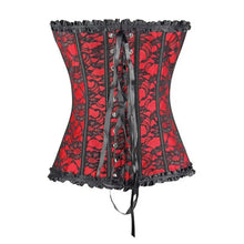 Load image into Gallery viewer, Women Boned Lace Up Back Bustier Top Corset Sexy Bodysuit