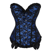 Load image into Gallery viewer, Women Boned Lace Up Back Bustier Top Corset Sexy Bodysuit