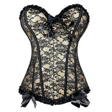 Load image into Gallery viewer, Women Boned Lace Up Back Bustier Top Corset Sexy Bodysuit