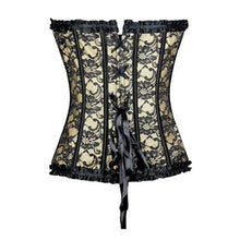 Load image into Gallery viewer, Women Boned Lace Up Back Bustier Top Corset Sexy Bodysuit