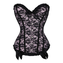 Load image into Gallery viewer, Women Boned Lace Up Back Bustier Top Corset Sexy Bodysuit