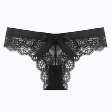 Load image into Gallery viewer, Women Low Waist Lace Panties Sexy Bowtie No Trace Breathable