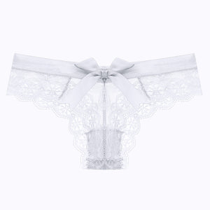 Women Low Waist Lace Panties Sexy Bowtie No Trace Breathable