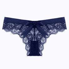 Load image into Gallery viewer, Women Low Waist Lace Panties Sexy Bowtie No Trace Breathable