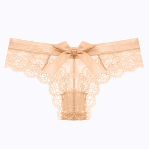 Women Low Waist Lace Panties Sexy Bowtie No Trace Breathable