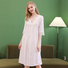 Load image into Gallery viewer, Women Spring Summer Nightgown Long Vintage Loose Homewear