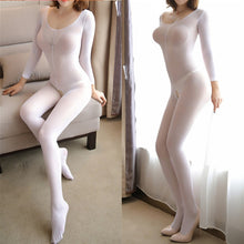 Load image into Gallery viewer, Women Long Sleeve Bodysuit Open Crotch Sexy Body Stockings