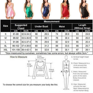 Women Lace Silky Soft Shiny Satin Chemise Nightdress Nighty Lingeries