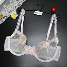 Load image into Gallery viewer, Women Bra Set Unlined Unpadded Lace Lingerie Panty Hollow Mesh Bralette