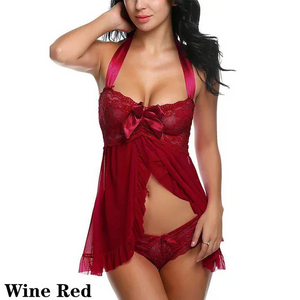 Women Mesh Lingerie Pajama Set Sexy Sheer