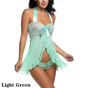 Women Mesh Lingerie Pajama Set Sexy Sheer