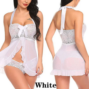 Women Mesh Lingerie Pajama Set Sexy Sheer