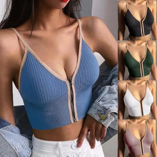 Load image into Gallery viewer, Women Front Zipper Tube Top Bra Vest Deep V Wireless Sexy Gathered