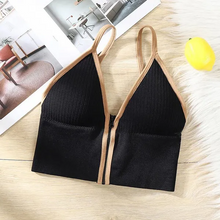 Load image into Gallery viewer, Women Front Zipper Tube Top Bra Vest Deep V Wireless Sexy Gathered