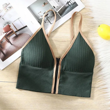 Load image into Gallery viewer, Women Front Zipper Tube Top Bra Vest Deep V Wireless Sexy Gathered