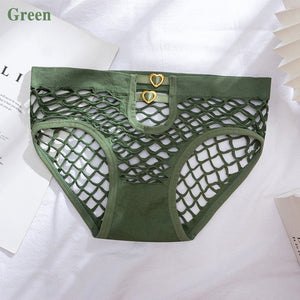 Women Panties High Elastic Mesh Underwear Fishnet Hollow Out