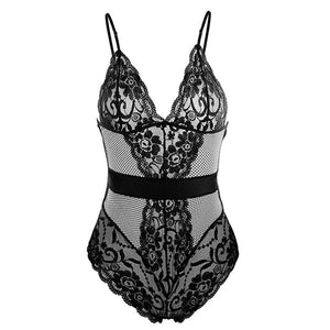 Women Sexy Lace Hollow Out Bodysuit Lingerie Lace