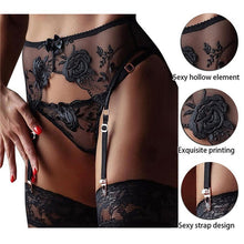 Load image into Gallery viewer, Women Mesh Panties Garter Belt High Waist Holder 6 Straps Suspender Adjustable