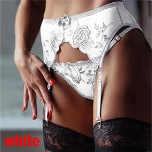 Load image into Gallery viewer, Women Mesh Panties Garter Belt High Waist Holder 6 Straps Suspender Adjustable