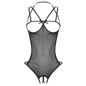 Women Lingerie Sexy Cup Bodysuit Teddies See-through Mesh