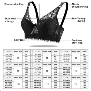 Women Plus Size Bra Sexy Underwear Push Up Lace Bra