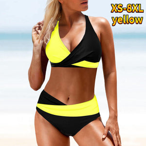 Women Bikini Set Swimwear Swimsuit Bathing Swimwear Suit Ladies Bikini Set Summer Swimming Suit Two Pieces Patchwork Beachwear Monokini Plus Size XS-8XL