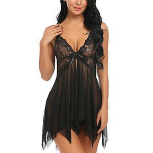 Women Mesh Lingerie Pajama Set Sexy Sheer