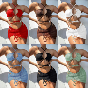 Women Bikini 3pcs Set Swimsuit Multi-color Sexy Lingerie